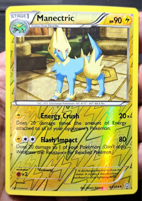 Pokemon Trading Cards - Manectric - 43/124 - Rare Reverse Holo  - 2012  Dragons Exalted - (NM)