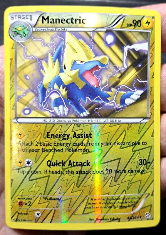 Pokemon Trading Cards - Manectric - 44/124 - Rare Reverse Holo  - 2012  Dragons Exalted - (NM)