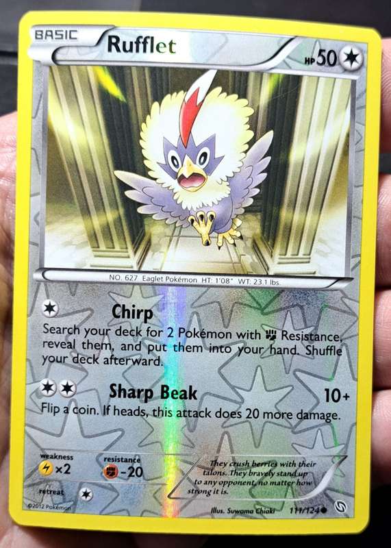 Pokemon Trading Cards - Rufflet - 111/124 - Reverse Holo - Dragons Exalted - NM
