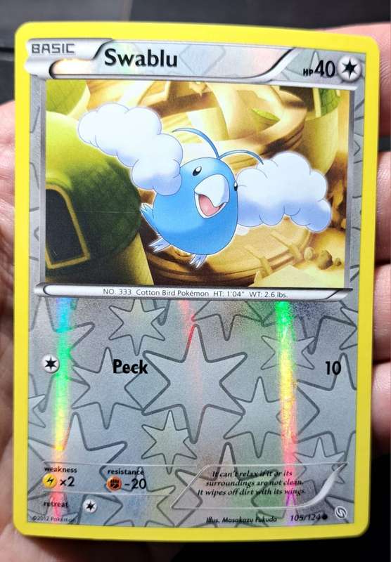 Pokemon Trading Cards - Swablu - 105/124 - Reverse Holo - Dragons Exalted - NM