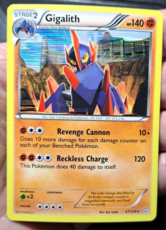 Pokemon Trading Cards - Gigalith - 67/124 - Holo Rare - Dragons Exalted - NM