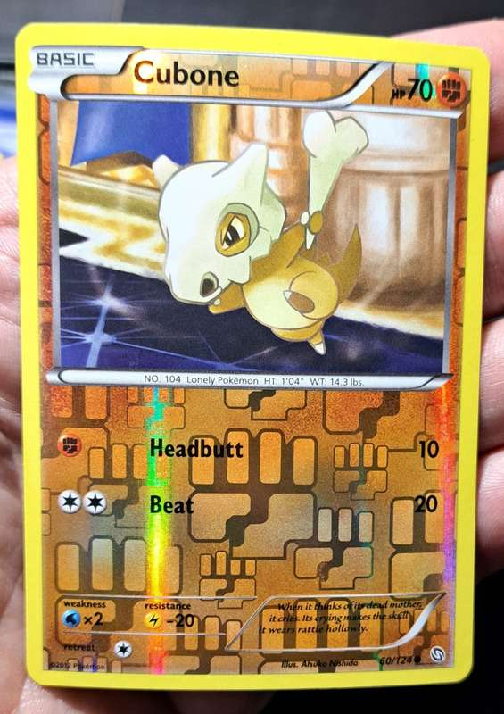Pokemon Trading Cards - Cubone - 60/124 - Reverse Holo - Dragons Exalted - NM