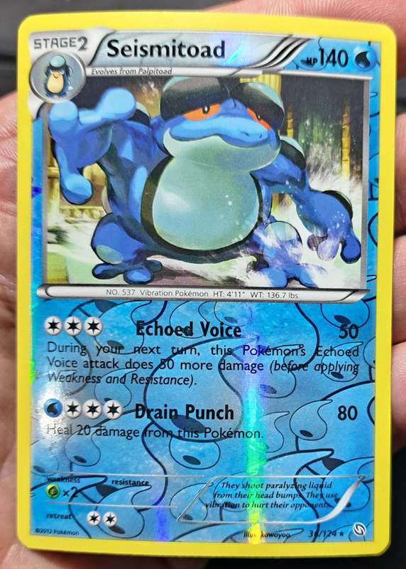 Pokemon Trading Cards - Seismitoad - 36/124 - Rare Reverse Holo - Dragons Exalted - NM