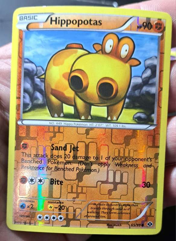 Pokemon Trading Cards - TCG - Hippopotas - 65/99 - Reverse Holo - Next Destinies - NM