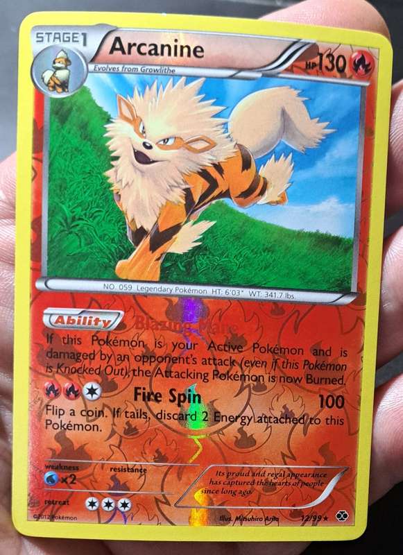 Pokemon Trading Cards - Arcanine - 12/99 - Rare Reverse Holo - Next Destinies - NM