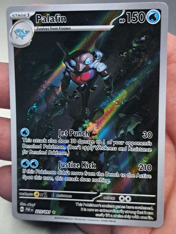 Pokemon Trading Cards - Palafin - 225/091 - Illustration Rare - Paldean Fates - NM