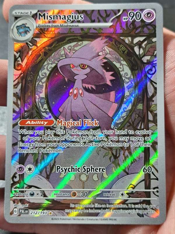 Pokemon Trading Cards - Mismagius - 212/193 - Illustration Rare - Paldea Evolved - NM