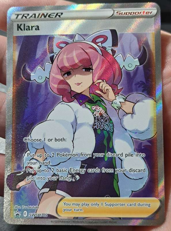Pokemon Trading Cards - Klara - SWSH302 - Full Art Promo - NM