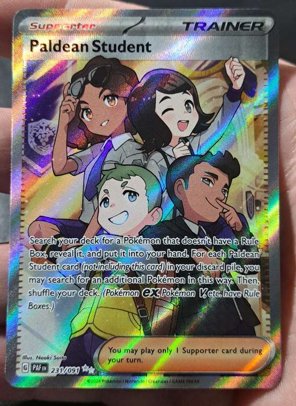Pokemon Trading Cards - Paldean Student - 231/091 - Illustration Rare - Paldea Evolved - NM