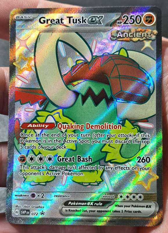 Pokemon Trading Cards - Great Tusk ex - SVP072 - Shiny Promo - NM