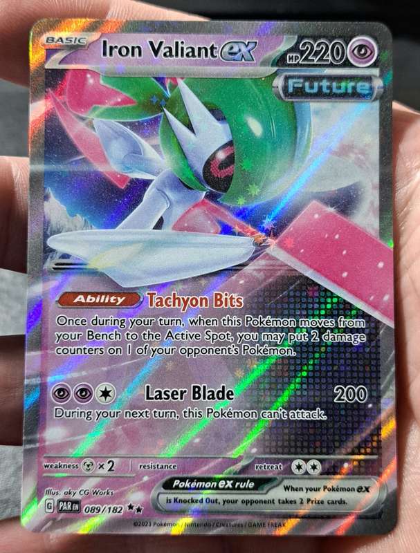 Pokemon Trading Cards - Iron Valiant ex - 089/182 - Ultra Rare - Paradox Rift - NM