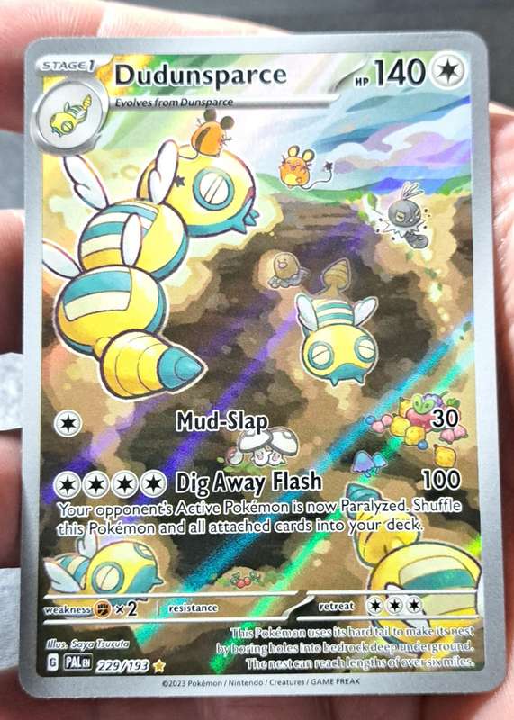 Pokemon Trading Cards - Dudunsparce - 229/193 - Illustration Rare - Paldea Evolved - NM