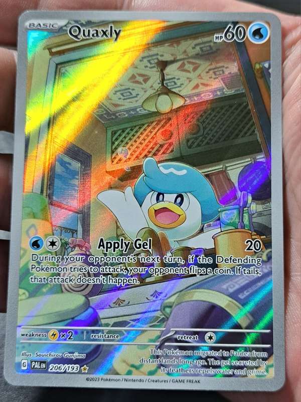 Pokemon Trading Cards - Quaxly - 206/193 - Illustration Rare - Paldea Evolved - NM