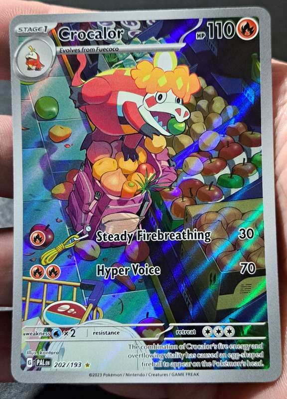 Pokemon Trading Cards - Crocalor - 202/193 - Illustration Rare - Paldea Evolved - NM