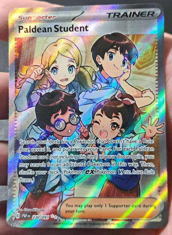 Pokemon Trading Cards - Paldean Student - 230/091 - Illustration Rare - Paldea Evolved - NM