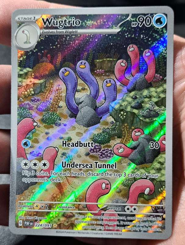 Pokemon Trading Cards - Wugtrio - 224/091 - Illustration Rare - Paldean Fates - NM