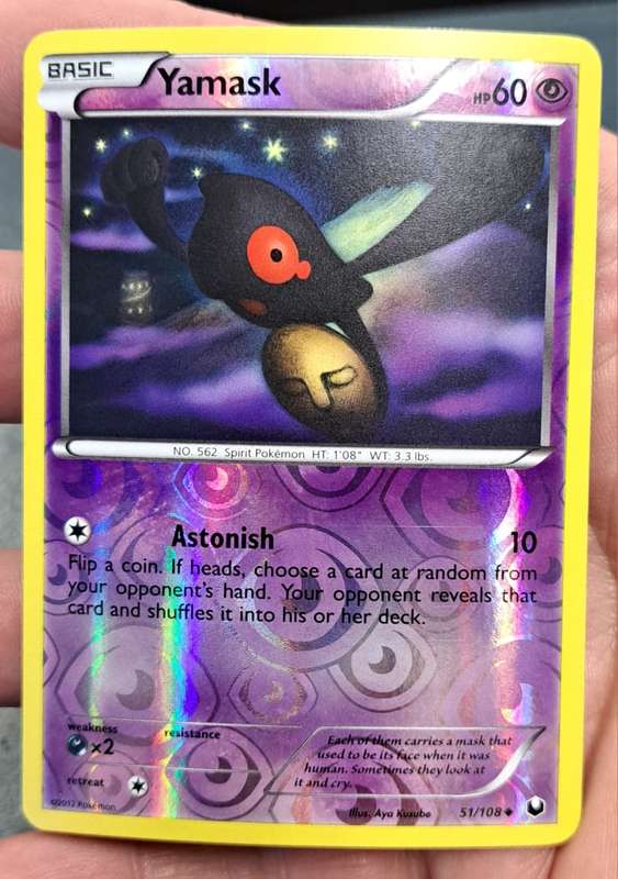 Pokemon Trading Cards -  Yamask - 51/108 - Reverse Holo - Dark Explorers - NM