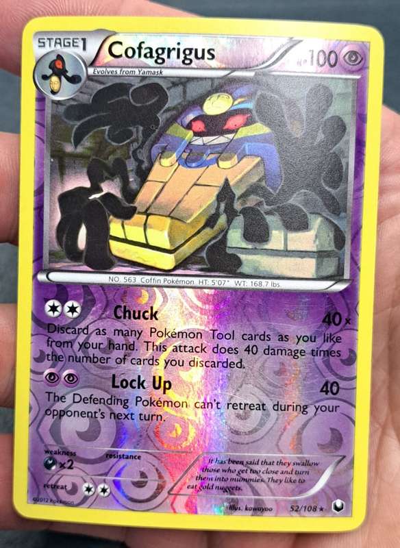 Pokemon Trading Cards -  Cofagrigus - 52/108 - Rare Reverse Holo - Dark Explorers - NM