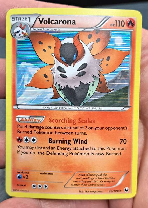 Pokemon Trading Cards -  Volcarona - 22/108 - Holo Rare - Dark Explorers - NM