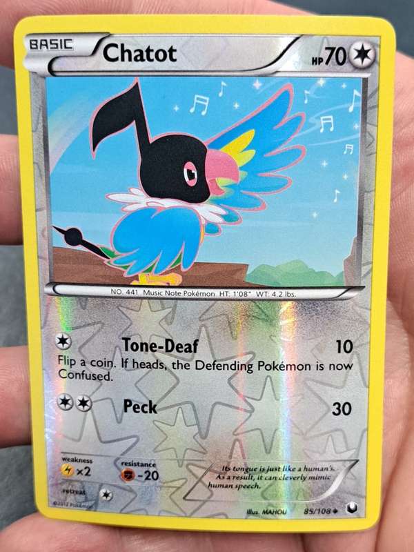 Pokemon Trading Cards -  Chatot - 85/108 - Reverse Holo - Dark Explorers - NM