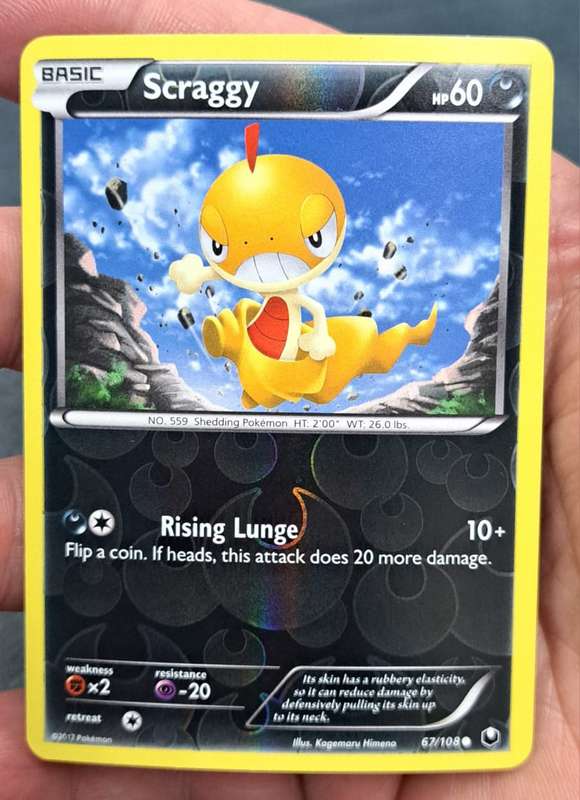 Pokemon Trading Cards - Scraggy - 67/108 - Reverse Holo - Dark Explorers - NM