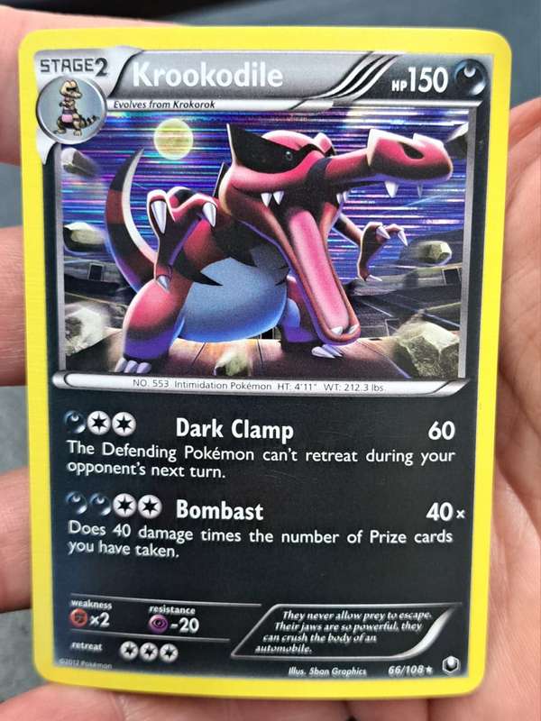 Pokemon Trading Cards - Krookodile - 66/108 - Holo Rare - Dark Explorers - NM