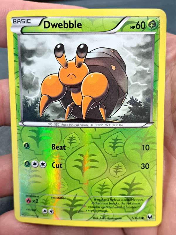 Pokemon Trading Cards - Dwebble - 7/108 - Reverse Holo - Dark Explorers - NM
