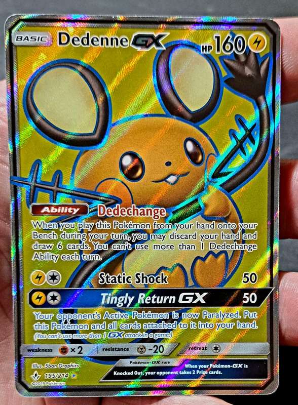 Pokemon Trading Cards - Dedenne GX (195/214) - Unbroken Bonds - NM