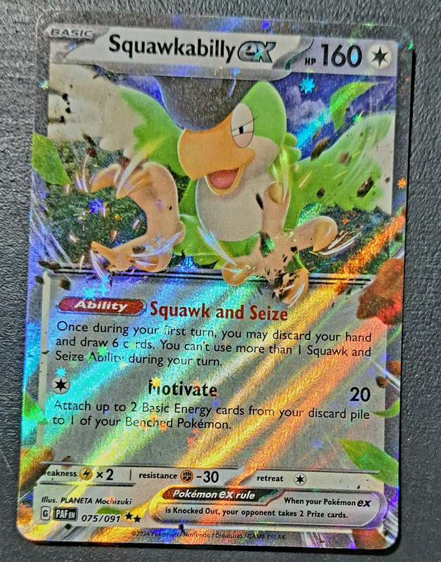 Pokemon Trading Cards - Squawkabilly ex (075/091) [Scarlet & Violet: Paldean Fates]  - NM
