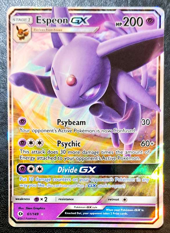 Pokemon Trading Cards - TCG - Espeon GX - 61/149 - Ultra Rare Sun & Moon (Base Set) Singles - NM