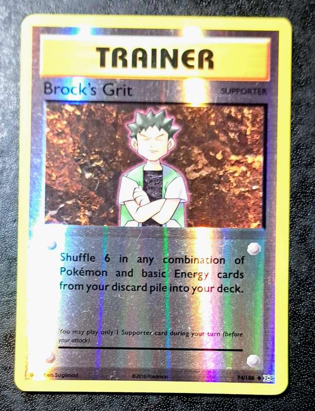 Pokemon Trading Cards - TCG - Brock's Grit - 74/108 - Reverse Holo - XY Evolutions Singles - NM