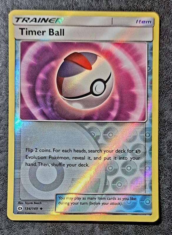 Pokemon Trading Cards - TCG - Timer Ball - 134/149 - Reverse Holo Sun & Moon (Base Set) Singles - NM