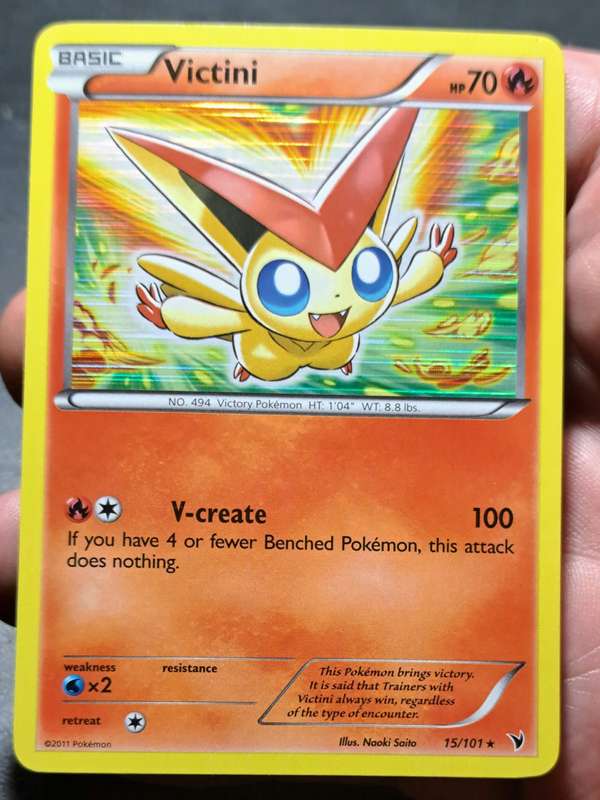 Pokemon Trading Cards - Victini - 15/101 - Rare Holo - Noble Victories - NM