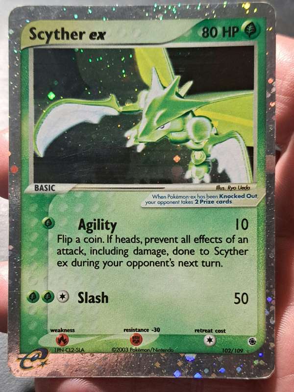 Pokemon Trading Cards - Scyther ex - 102/109 - Ultra-Rare Ex Ruby & Sapphire Singles - LP