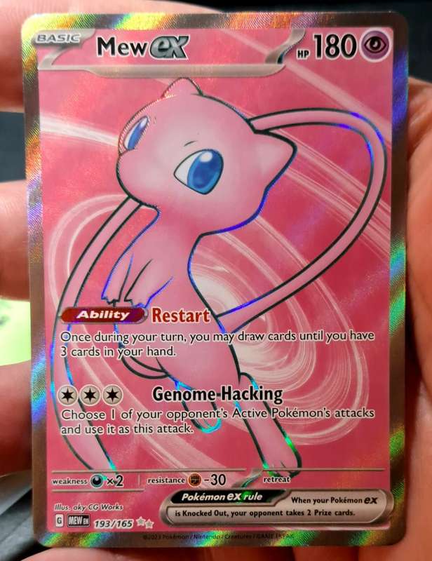 Pokemon Trading Cards -  Mew ex - 193/165 - Full Art Secret Rare Scarlet & Violet 151 Singles - NM