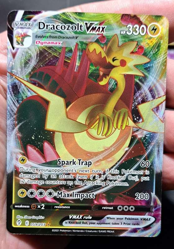 Pokemon Trading Cards - Dracozolt VMAX - 059/203 - Ultra Rare Sword & Shield: Evolving Skies - NM
