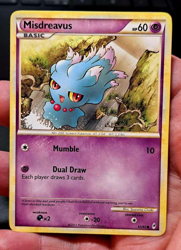 Pokemon Trading Cards -  Misdreavus - 65/95 -  Call of Legends Singles - NM