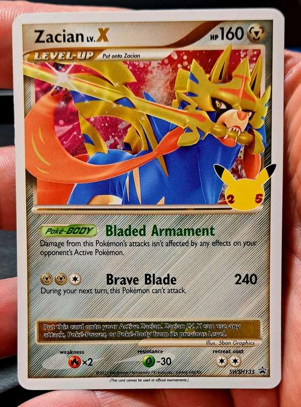 Pokemon Trading Cards - Zacian LV.X - SWSH135 - Promo Sword & Shield Promos - Celebrations - NM