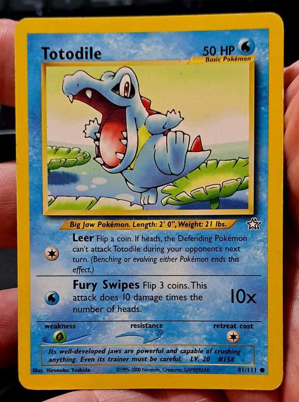 Pokemon Trading Cards - Totodile - 81/111 - Common Unlimited Neo Genesis Unlimited Singles - LP/MOD