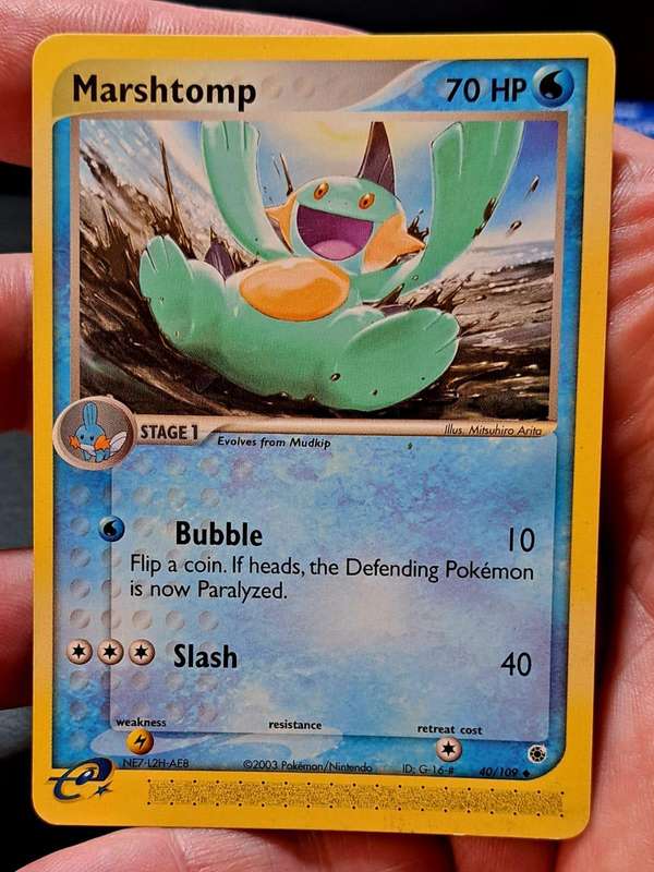 Pokemon Trading Cards - Marshtomp - 40/109 - Uncommon Ex Ruby & Sapphire Singles - LP/NM