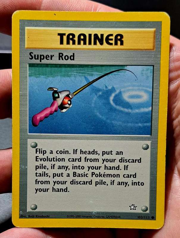 Pokemon Trading Cards - Super Rod - 103/111 - Common Unlimited Neo Genesis Unlimited - LP/MOD