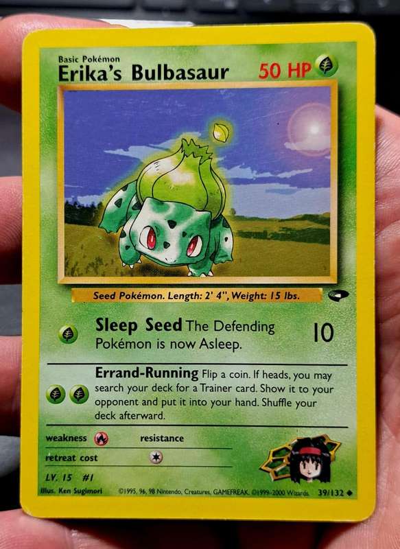 Pokemon Trading Cards - Erika's Bulbasaur - 39/132 - Uncommon Unlimited Gym Challenge Unlimited - LP
