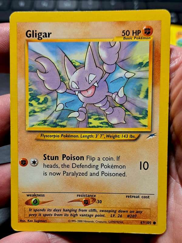 Pokemon Trading Cards - Gligar - 67/105 - Common Unlimited Neo Destiny Unlimited Singles - LP