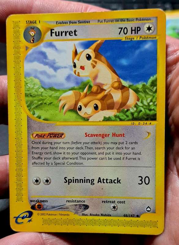 Pokemon Trading Cards - Furret - 48/147 - Uncommon Aquapolis Singles - LP