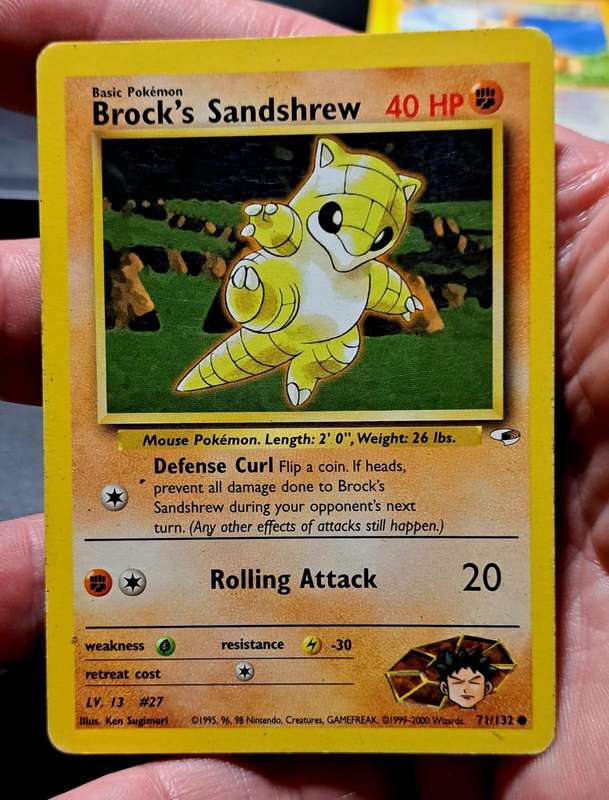 Pokemon Trading Cards - Brock's Sandshrew - 71/132 - Common Unlimited Gym Heroes Unlimited - LP/MOD