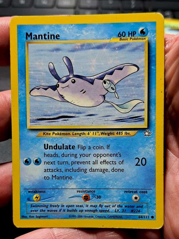 Pokemon Trading Cards - Mantine - 64/111 - Common Unlimited Neo Genesis Unlimited Singles - LP