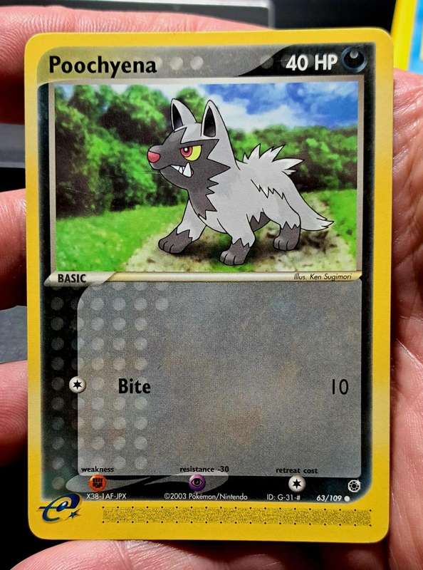 Pokemon Trading Cards - Poochyena - 63/109 - Common Ex Ruby & Sapphire Singles - NM