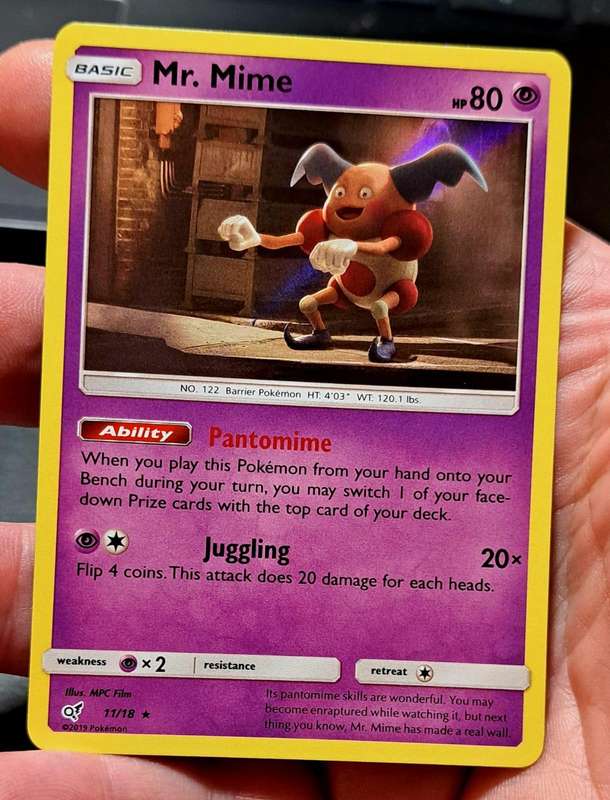 Pokemon Trading Cards - Mr. Mime - 11/18 - Holo Rare Detective Pikachu Singles - NM