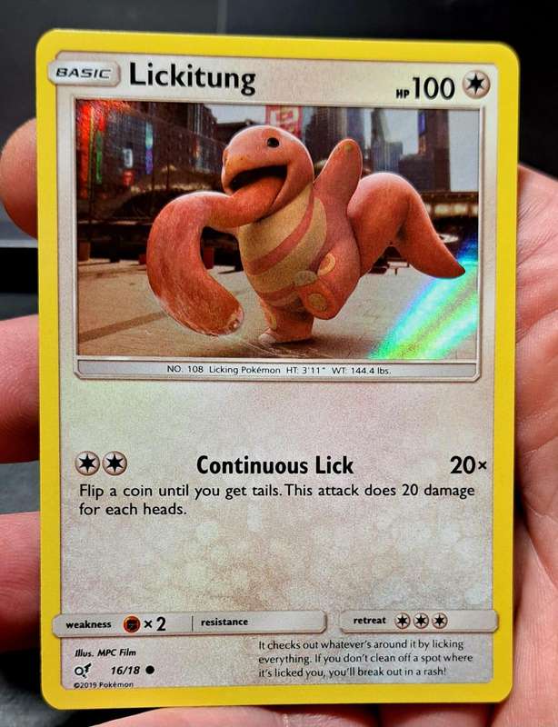 Pokemon Trading Cards - Lickitung - 16/18 - Holo Detective Pikachu Singles - NM