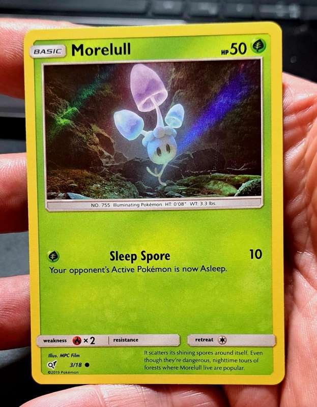 Pokemon Trading Cards - Morelull - 3/18 - Holo Rare Detective Pikachu Singles - NM